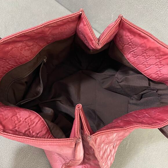 GUCCI Light Red Nylon Embossed Tote Bag Project Piece‎ 355729 467891 Princy - Picture 7 of 16